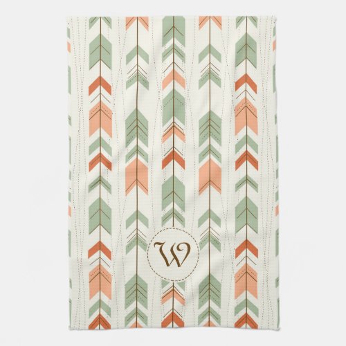 Pastel Tones Tribal Arrows Seamless Pattern Towel