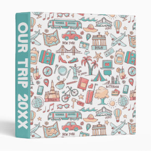 Pastel Tourist Pattern Binder