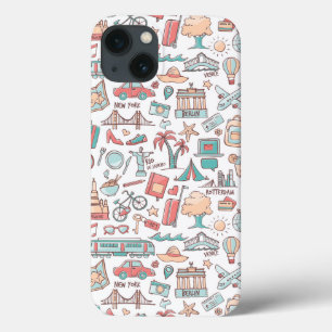 Pastel Tourist Pattern iPhone 13 Case