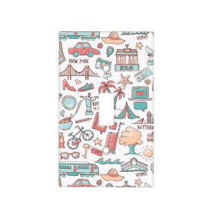 Pastel Tourist Pattern Light Switch Cover