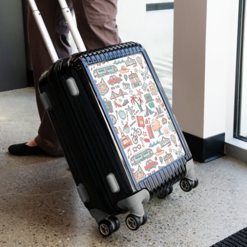 Pastel Tourist Pattern Luggage
