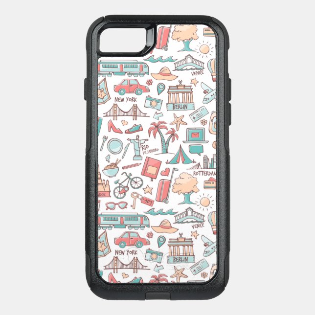 Pastel Tourist Pattern Otterbox iPhone Case (Back)