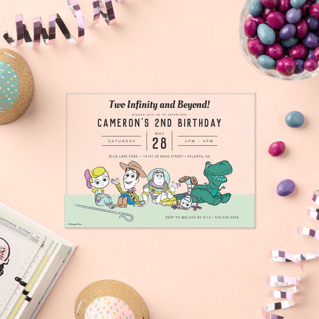 Pastel Toy Story | 2 Infinity and Beyond Birthday                    Acrylic Invitations