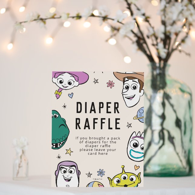 Pastel Toy Story Baby Shower Diaper Raffle Foam Board (In Situ (Wedding))