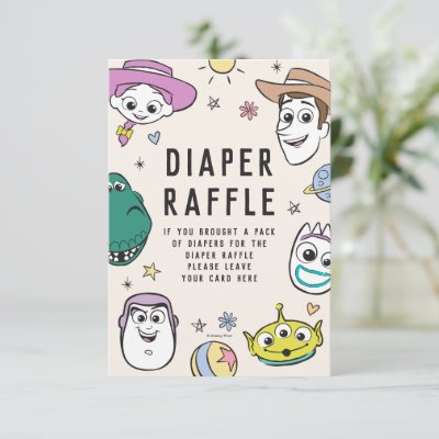 Pastel Toy Story Baby Shower Diaper Raffle Invitation