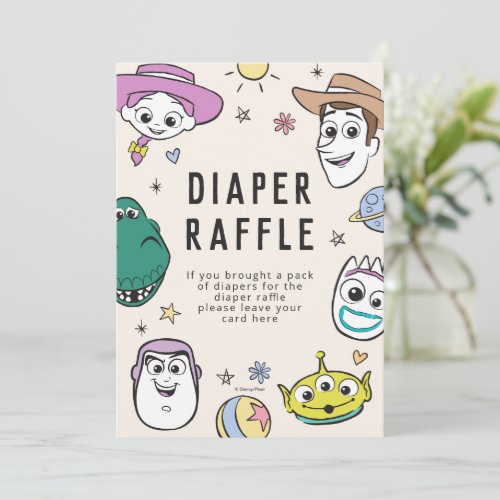 Pastel Toy Story Baby Shower Diaper Raffle Invitation