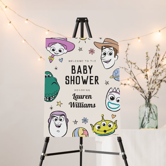 Pastel Toy Story Characters Baby Shower Foam Board (In Situ (Stand))