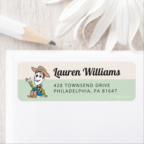 Pastel Toy Story Characters Baby Shower  Label