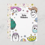 Pastel Toy Story Characters Baby Shower Note Card
