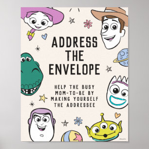 Pastel Toy Story Characters Baby Shower Poster