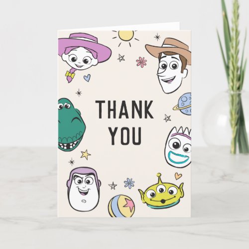 Pastel Toy Story Characters Baby Shower Thank You
