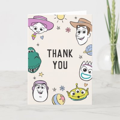 Pastel Toy Story Characters Baby Shower Thank You
