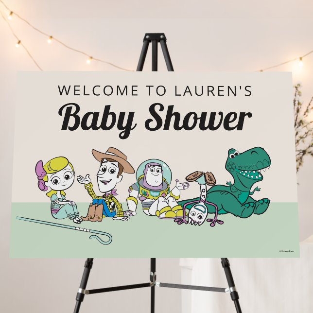 Pastel Toy Story Characters Baby Shower Welcome Foam Board (In Situ (Stand))