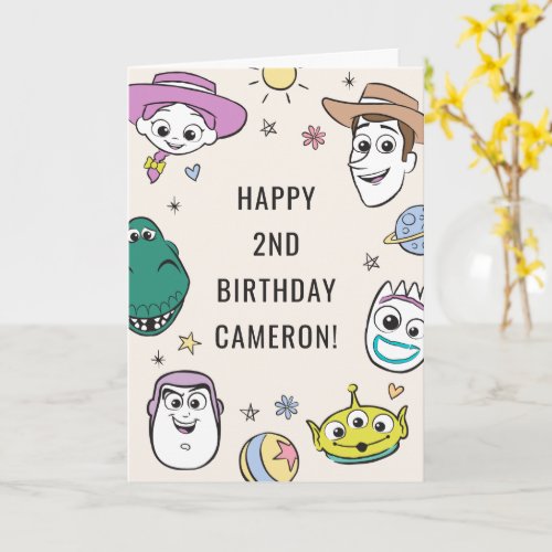 Pastel Toy Story Characters Birthday Card