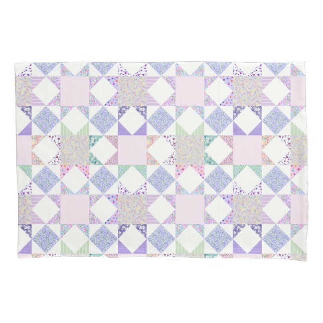 Pastel Traditional Star Patchwork Quilt Retro  Pillow Case (Front)