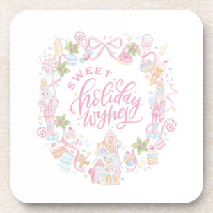 Pastel Treats Sweet Holiday Wishes Beverage Coaster