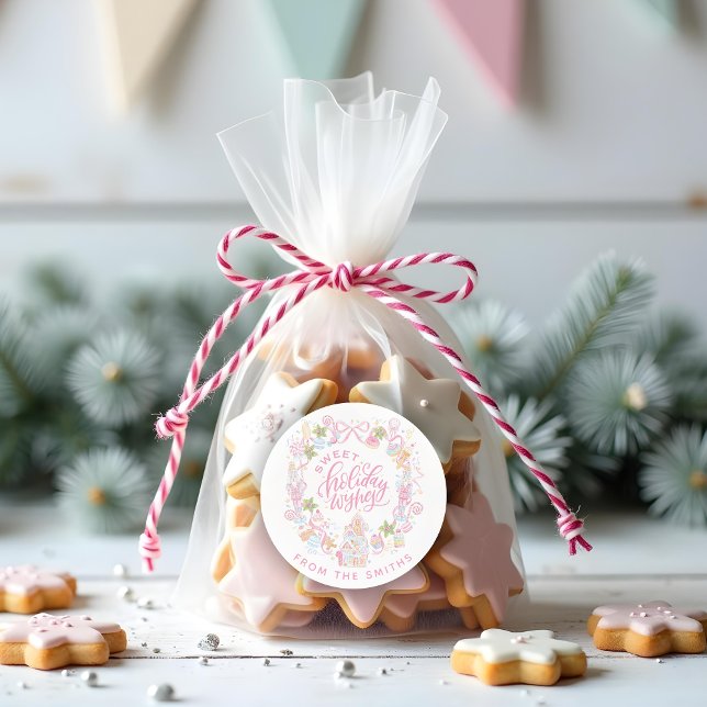 Pastel Treats | Sweet Holiday Wishes Classic Round Sticker (Creator Uploaded)