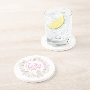 Pastel Treats Sweet Holiday Wishes Coaster