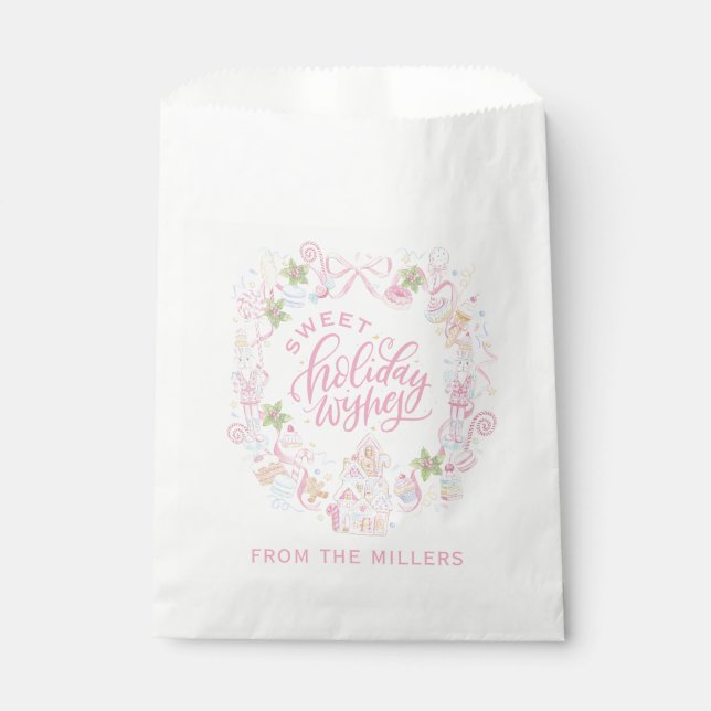 Pastel Treats | Sweet Holiday Wishes Favor Bag (Front)