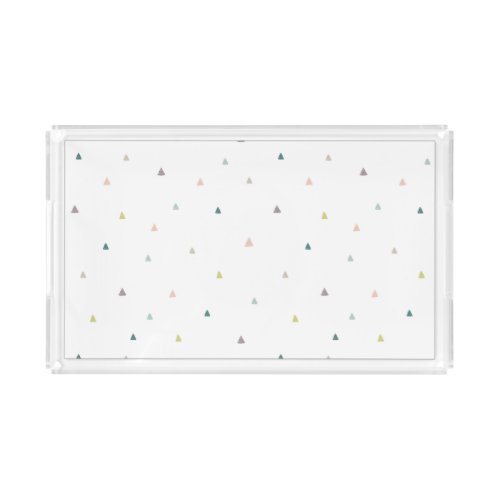 Pastel Triangle Doodle Pattern Acrylic Tray
