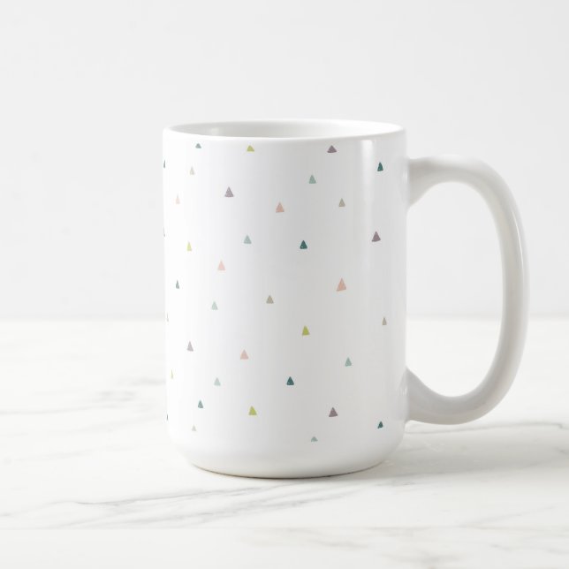 Pastel Triangle Doodle Pattern Coffee Mug (Right)
