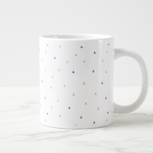 Pastel Triangle Doodle Pattern Giant Coffee Mug