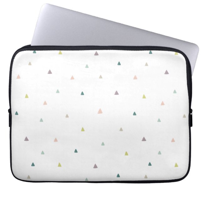 Pastel Triangle Doodle Pattern Laptop Sleeve (Front)