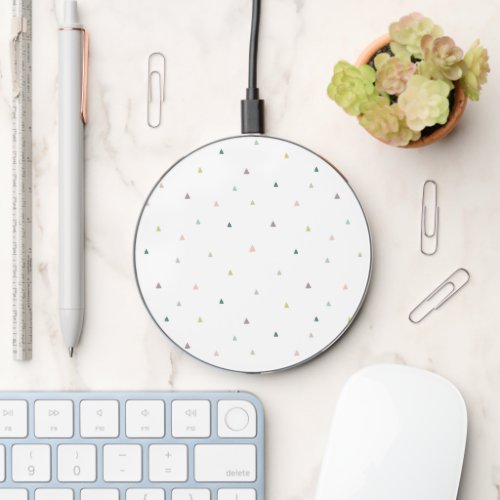 Pastel Triangle Doodle Pattern Wireless Charger
