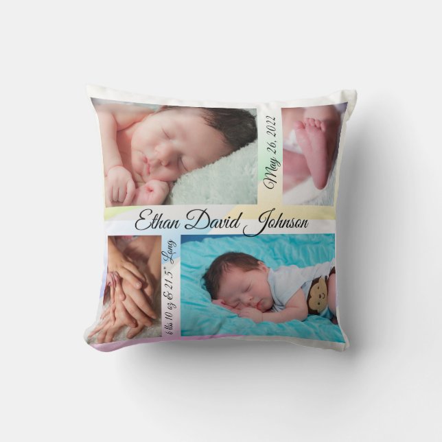 Pastel Triangles Baby Throw Pillow (Front)