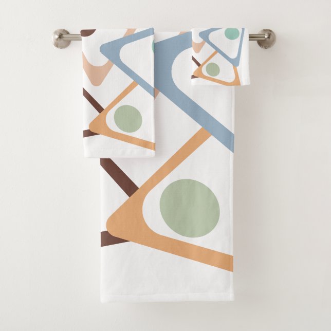 Pastel Triangles  Bath Towel Set (Insitu)