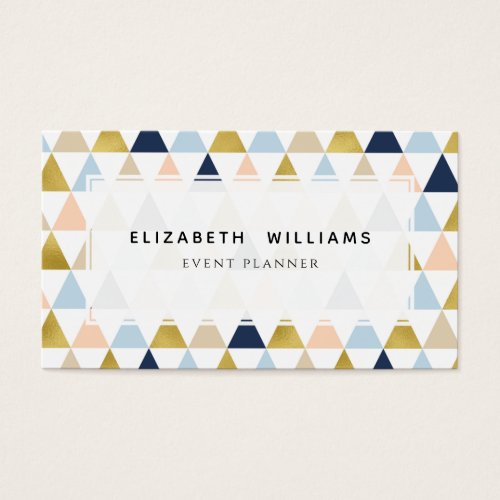 Pastel Triangles Event Planner Business Cards