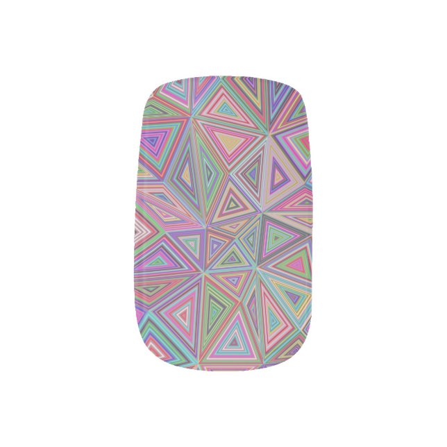 pastel triangles minx nail art (Left Thumb)