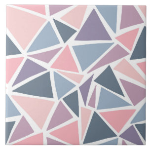 Pastel Triangles Mosaic Pattern Ceramic Tile