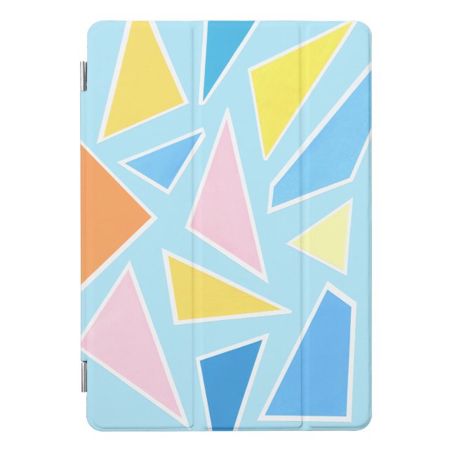 Pastel Triangles on Pale Blue iPad Pro Cover (Front)