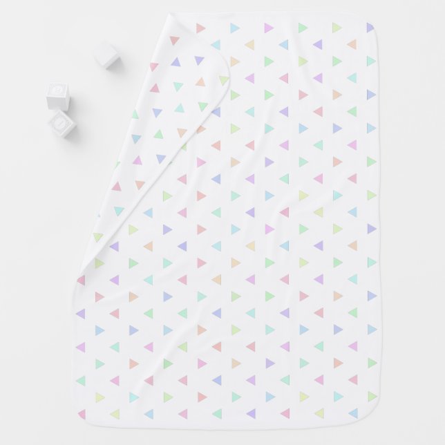 Pastel Triangles Pattern Multicolor Baby Blanket (In Situ)