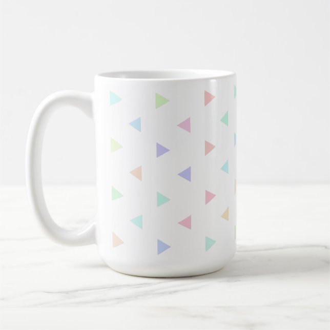 Pastel Triangles Pattern Multicolor  Coffee Mug (Left)
