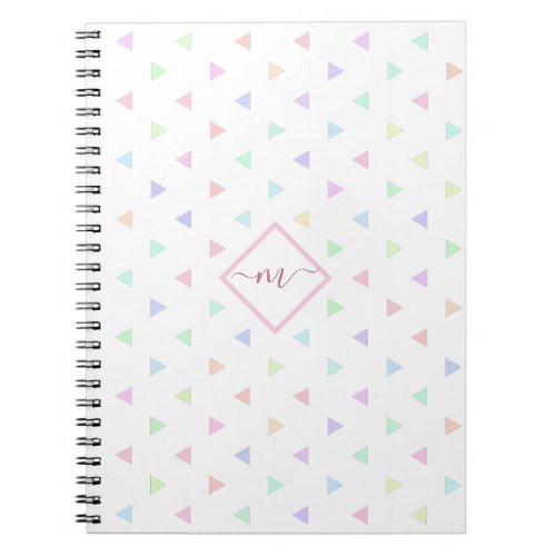 Pastel Triangles Pattern Multicolor Photo Notebook