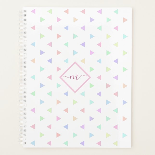 Pastel Triangles Pattern Multicolor Planner (Front)