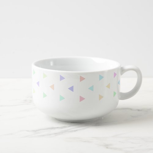 Pastel Triangles Pattern Multicolor Soup Mug