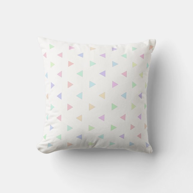 Pastel Triangles Pattern Multicolor Throw Pillow (Front)