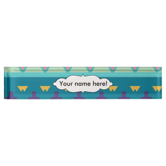 Pastel tribal design name plate (Front)