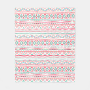 Pastel Tribal Pattern Fleece Blanket, Medium