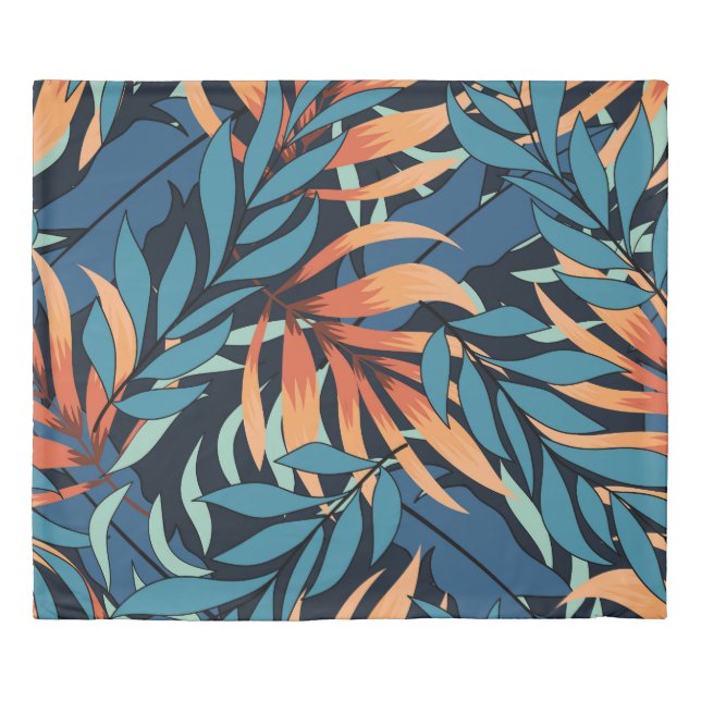 Pastel Tropical Abstract Botanicals Duvet Cover (Front)