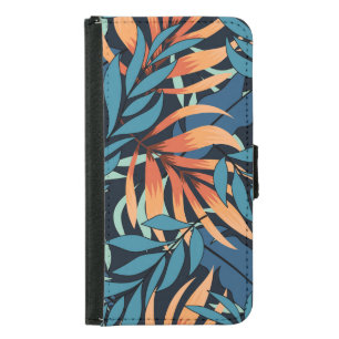 Pastel Tropical Abstract Botanicals Samsung Galaxy S5 Wallet Case