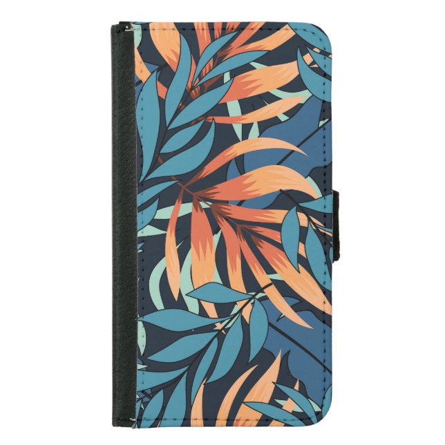Pastel Tropical Abstract Botanicals Samsung Galaxy Wallet Case (Front)