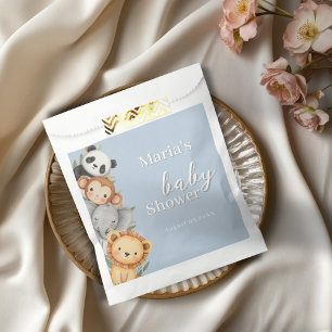 Pastel Tropical Baby Shower Jungle Safari Animals  Favor Bag