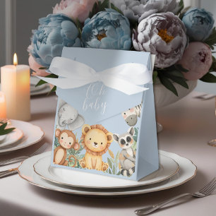 Pastel Tropical Baby Shower Jungle Safari Animals  Favor Boxes