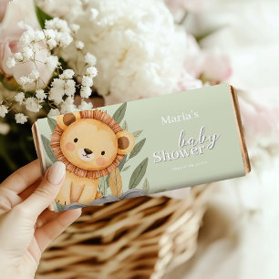 Pastel Tropical Baby Shower Jungle Safari Animals Hershey Bar Favors