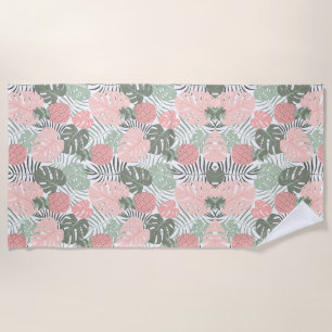 Pastel tropical beach towel
