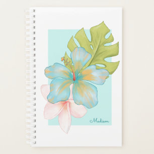 Pastel Tropical Bouquet with Your Name Planner